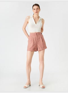 KOTON Mini Shorts Pleated Pocket High Rise  - Image 2