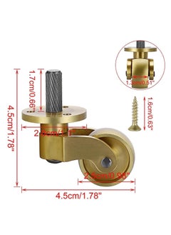 Y&D Threaded Stem Caster Wheels Swivel Casters, Universal Brass Stems 360 Degree Rotation Metal Replacements for Furniture Trunk Box Trolley Cabinet Coffee Table (Pack of 4)  - Image 3