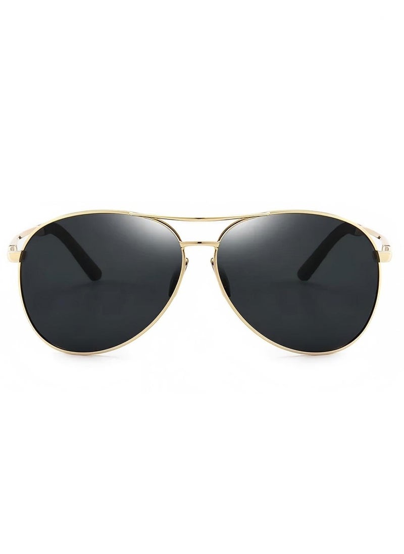 CoomBe Metal Frame Polarized Sunglasses for Men and Women, Color Changing Sun Glasses Pilot Male Day Night Vision Driving Gold Black  - Image 3