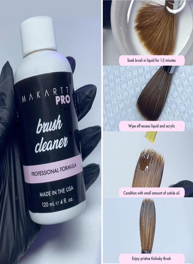 MakarttPro منظف ومرطب فرش الأظافر الاحترافي من ماكارت برو، محلول تحضير وتعقيم فرش كولينسكي وفرش الأظافر الأكريليك، يمنع التصلب، ويطيل عمر الفرشاة، صنع في الولايات المتحدة الأمريكية، 118 مل / 4 أونصة - Image 5