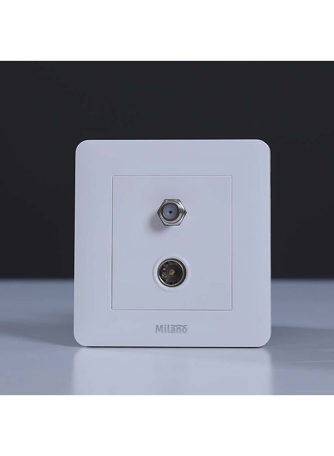 DANUBE HOME Danube Home - Milano Tv & Satellite Socket Wh Ps - Image 1