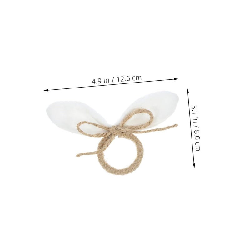 Easter Napkin Rings Bunny Ear Decorative Holders for Festive Table Settings Rustic Boho Style - Image 3