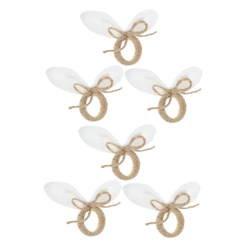 Easter Napkin Rings Bunny Ear Decorative Holders for Festive Table Settings Rustic Boho Style - Image 2