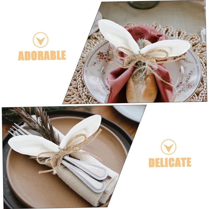 Easter Napkin Rings Bunny Ear Decorative Holders for Festive Table Settings Rustic Boho Style - Image 4