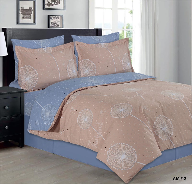 Amali  6 Pieces Bedsheet Set Queen Size (160 x 200+35cm) Including 1 Duvet Cover 1 Fitted Sheet 2 Oxford & 2 Standard Pillowcases Durable & LongLasting Quality - Image 1