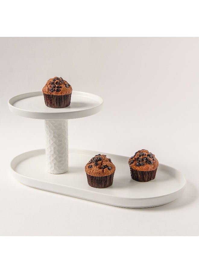 La Mesa - Safa'a white porcelain cake stand cake stand 51*45*39 cm - Image 1