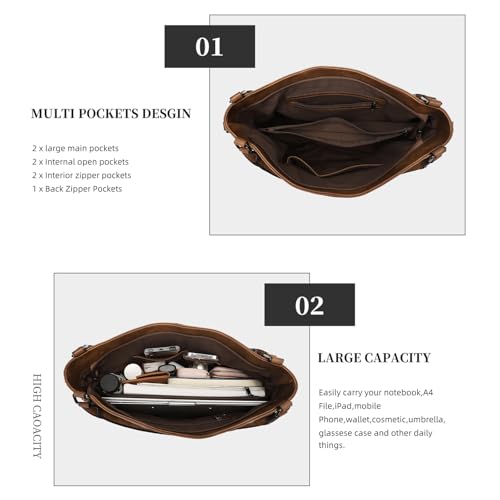 KL928 Purses for Women Shoulder Handbags Hobo Bags Tote Bag (brown) - Image 3