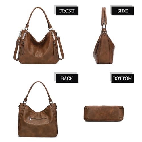 KL928 Purses for Women Shoulder Handbags Hobo Bags Tote Bag (brown) - Image 5