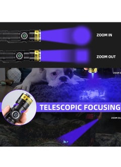 Y&D UV 365nm Flashlight, Portable and Zoomable LED Ultraviolet Blacklight for Glue Curing, Pet Stain Detection, Scorpion Finder  - Image 3