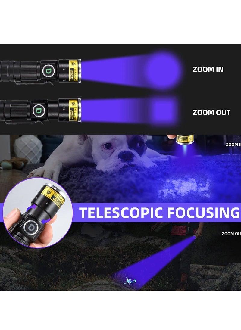 Y&D - UV 365nm Flashlight, Portable and Zoomable LED Ultraviolet Blacklight for Glue Curing, Pet Stain Detection, Scorpion Finder - Image 1