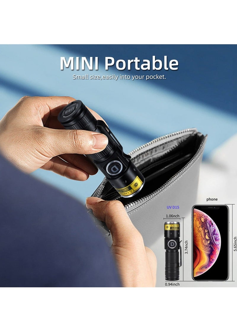 Y&D - UV 365nm Flashlight, Portable and Zoomable LED Ultraviolet Blacklight for Glue Curing, Pet Stain Detection, Scorpion Finder - Image 1