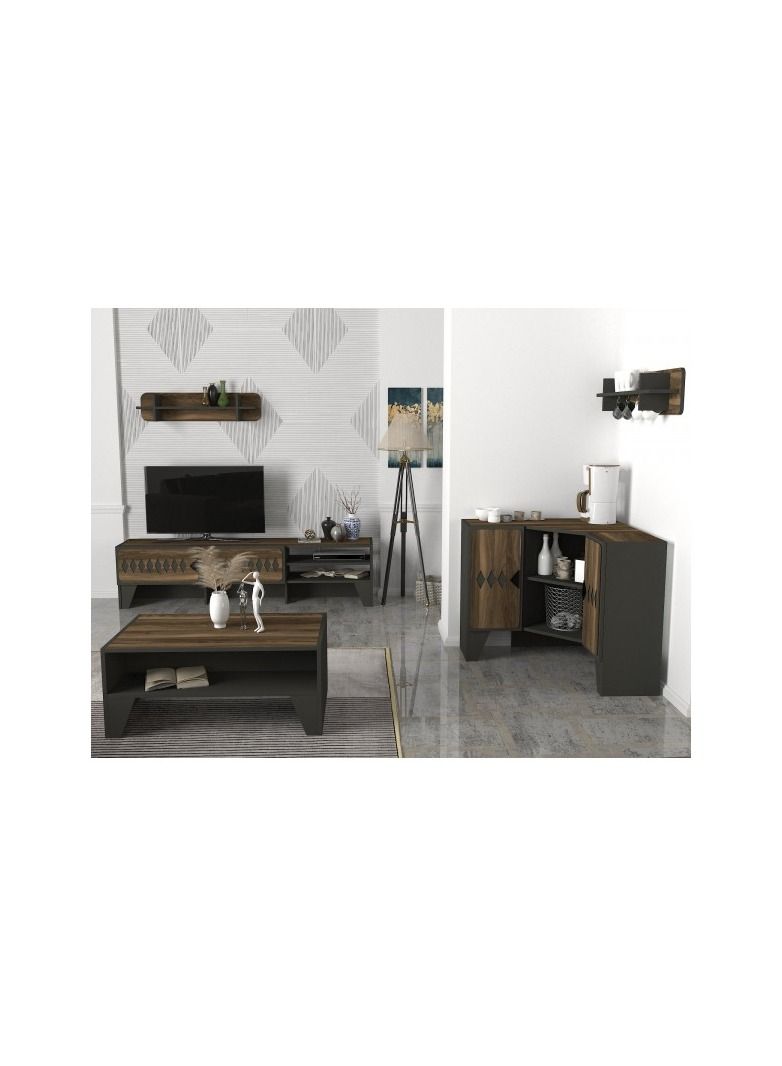 سحابة طقم طاولة تلفزيون وطاولة قهوة وركن للقهوة شيستر - Image 1