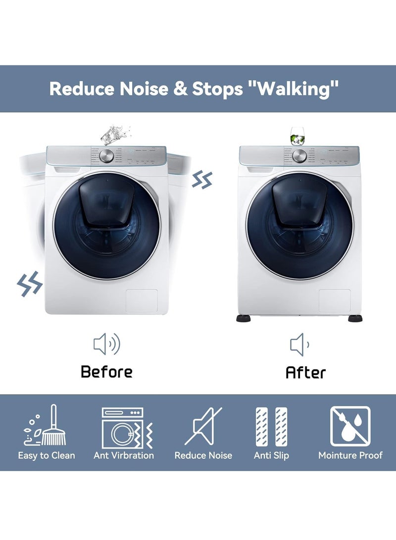 4 Pcs Washing Machine Base, Rubber Washing Machine Stabilizer, Washer Foot Pads, Shock and Noise Reduction for Washing Machines and Dryers, Washer Anti Vibration Mat  - Image 3