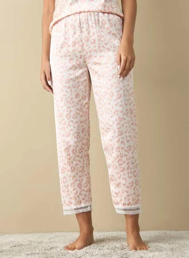 Splash FAV All-Over Animal Print Robe with Camisole and Pyjamas