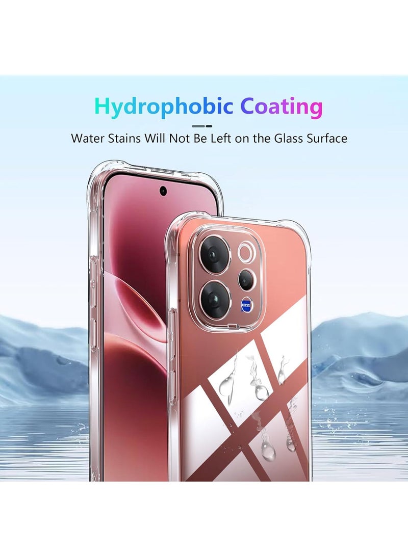 Adando [1+2] Case Compatible with  Vivo V70 Cover with 2 Pack Tempered Glass Screen Protector, [4 L-Corner Airbags]  Ultra Slim TPU Shockproof Protection Anti-Scratch Bumper Transparent Phone Case (Clear) - Image 3