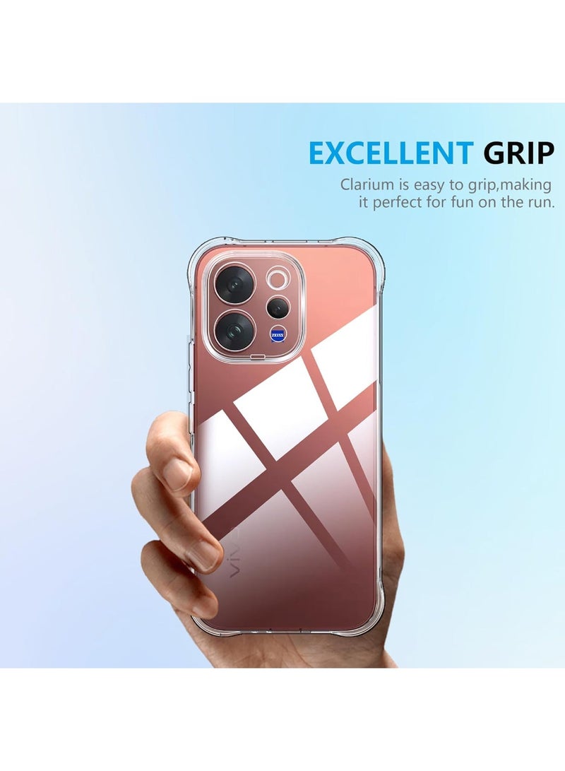 Adando [1+2] Case Compatible with  Vivo V70 Cover with 2 Pack Tempered Glass Screen Protector, [4 L-Corner Airbags]  Ultra Slim TPU Shockproof Protection Anti-Scratch Bumper Transparent Phone Case (Clear) - Image 2
