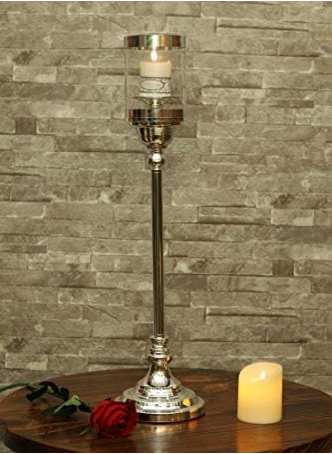 Yatai - Yatai Silver Tall Metal Candle Holders Wedding Centerpieces Table Top Candlestick Metal Candle Stand Holder Tealight Candle Holders For Party Dinner Event Centerpiece Decoration (Large) - Image 1
