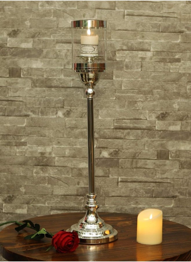 Yatai - Yatai Silver Tall Metal Candle Holders Wedding Centerpieces Table Top Candlestick Metal Candle Stand Holder Tealight Candle Holders For Party Dinner Event Centerpiece Decoration (Large) - Image 1