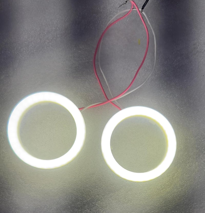 AUTO MT UNIVERSAL 2PC COTTON WHITE COB RING CAR BIKE 60MM DRL Daytime Running Light Angle Eyes Led Ring Bike COB LED Angel Eyes Halo Ring DRL Halo Ring COB Chips (60MM WHITE) - Image 4