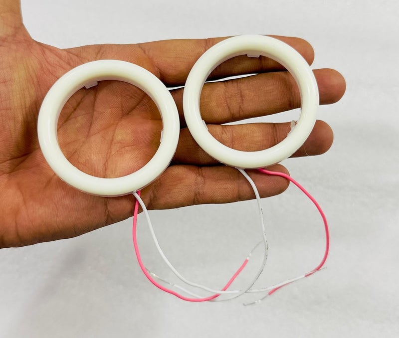 AUTO MT UNIVERSAL 2PC COTTON WHITE COB RING CAR BIKE 60MM DRL Daytime Running Light Angle Eyes Led Ring Bike COB LED Angel Eyes Halo Ring DRL Halo Ring COB Chips (60MM WHITE) - Image 3