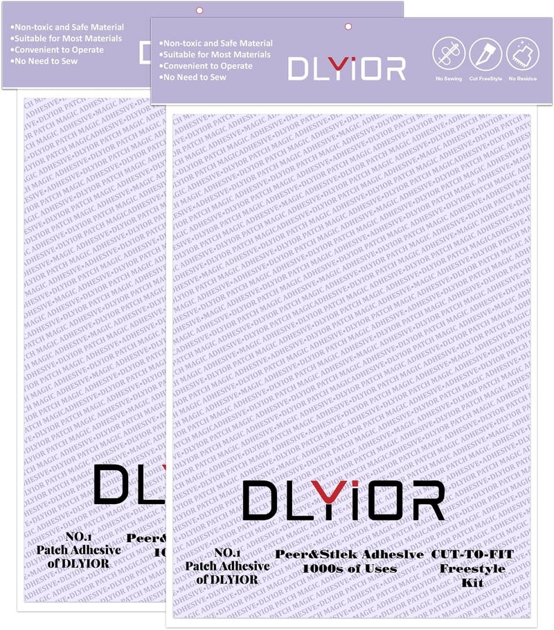DLYIOR Patch Magic Adhesive, Washable Double-Sided Glue for Iron On Patches and Cut to Fit Freestyle Girl Scout Patches Kit.(2 Pack) - Image 1