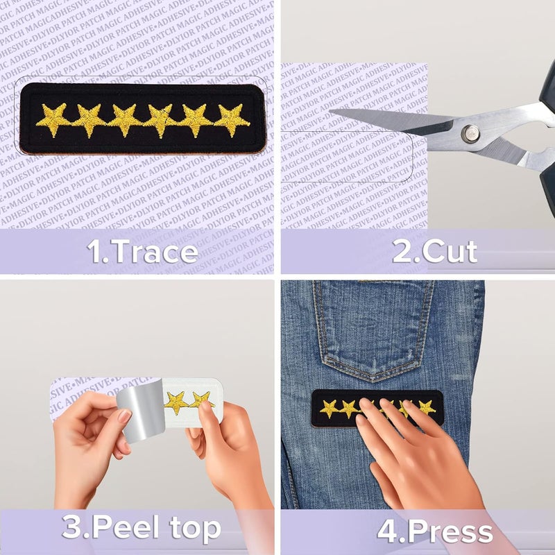 DLYIOR Patch Magic Adhesive, Washable Double-Sided Glue for Iron On Patches and Cut to Fit Freestyle Girl Scout Patches Kit.(2 Pack) - Image 3