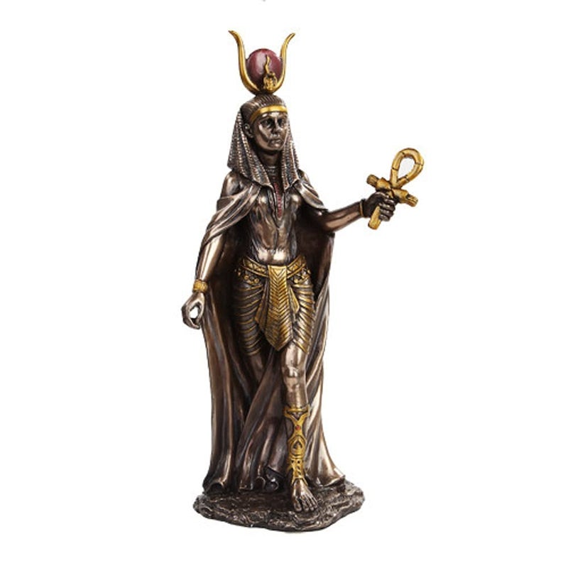 PTC PTC 11 Inch Egyptian Hathor Mythological Goddess Bronze Finish Figurine 