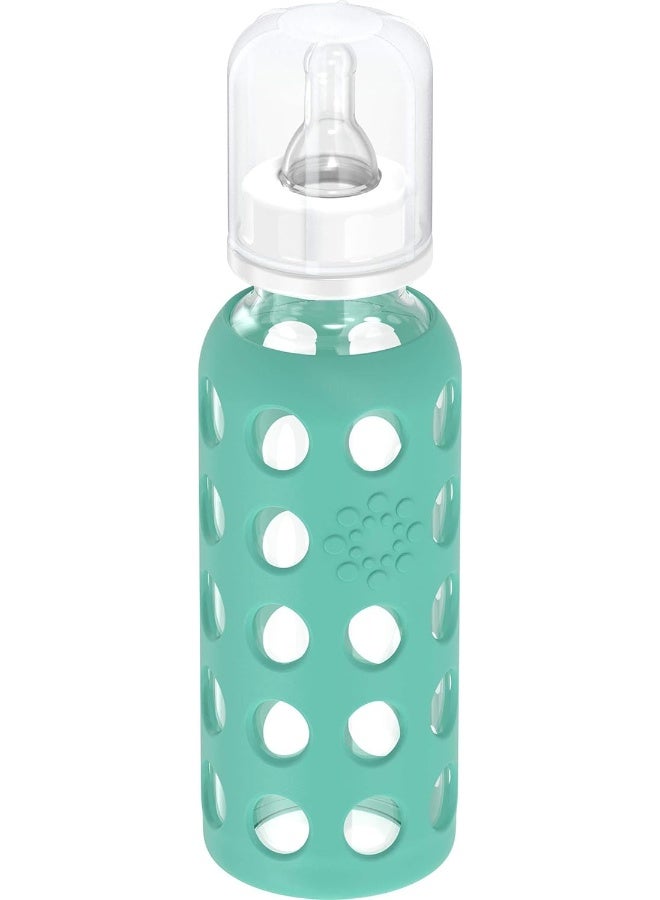 Lifefactory 9-Ounce Glass Baby Bottle with Stage 2 Nipple and Protective Silicone Sleeve Kale (LF110018C4) - Image 2