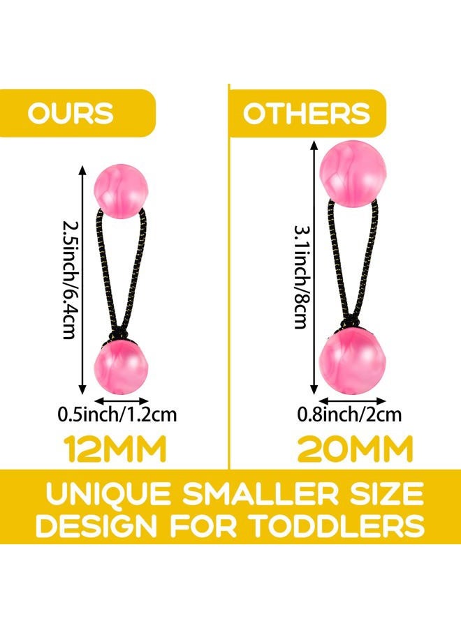 JenPen 60 Pieces Hair Ties Balls Ponytail Holders Colorful Twin Bead Ponytail Balls 80s 90s Elastic Hair Accessories for Baby Kid Children Girls Women (Multicolor,12mm) - Image 3