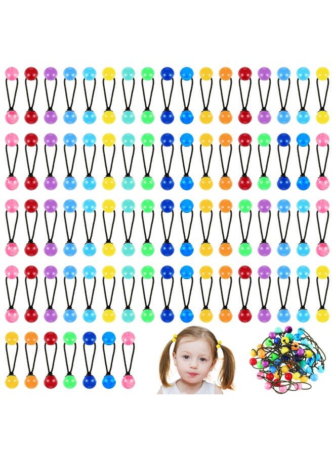 JenPen 60 Pieces Hair Ties Balls Ponytail Holders Colorful Twin Bead Ponytail Balls 80s 90s Elastic Hair Accessories for Baby Kid Children Girls Women (Multicolor,12mm) - Image 1