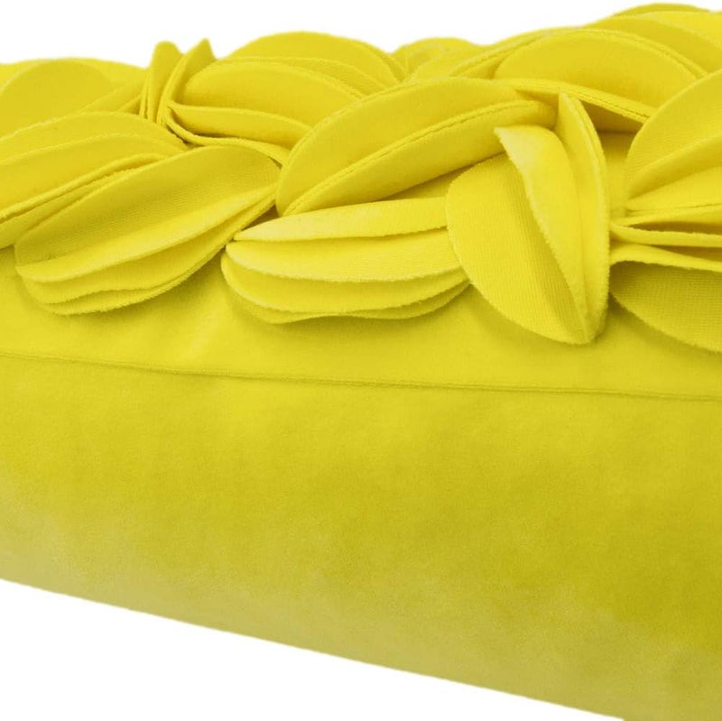 KINGROSE 3D Floral Decorative Couch Throw Pillow Cover Handmade Solid Cushion Cover Soft Pillow Case Sham 12 x 20 Inches Velvet York Yellow - Image 3