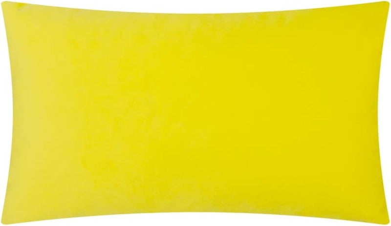 KINGROSE 3D Floral Decorative Couch Throw Pillow Cover Handmade Solid Cushion Cover Soft Pillow Case Sham 12 x 20 Inches Velvet York Yellow - Image 5