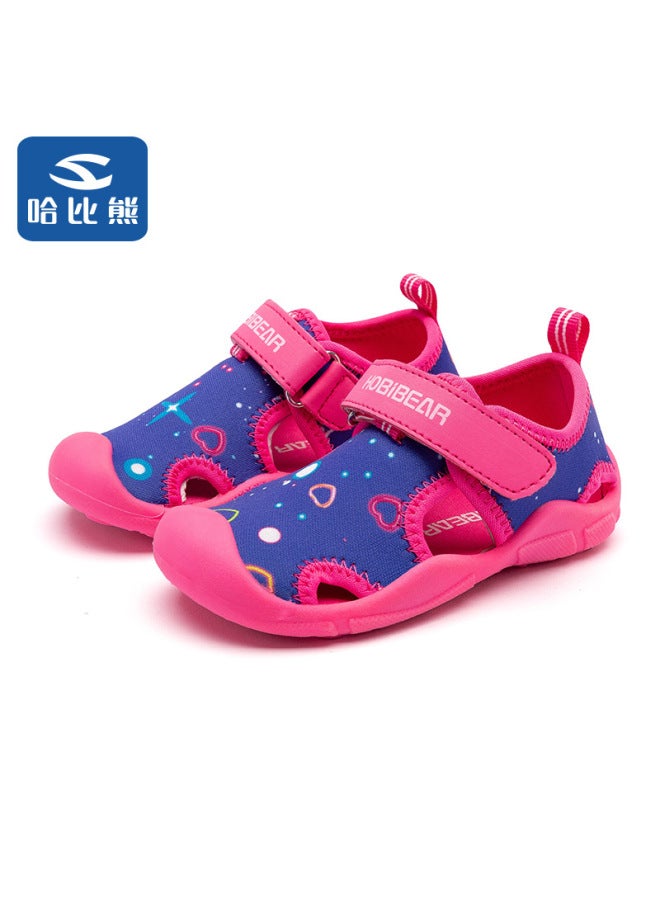 Habib Bear Children's Shoes, Girls' Cartoon Pattern Soft-soled Sandals, Boys' Closed-toe Beach Shoes, Non-slip New Style