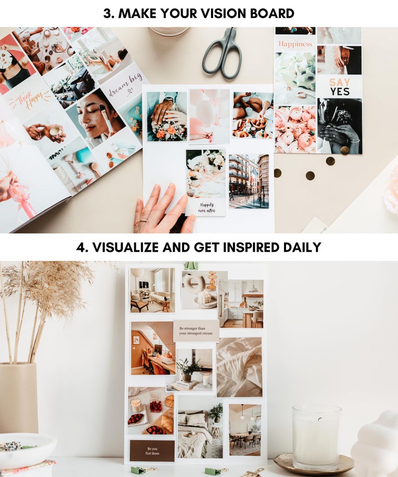 Lamare Vision Board Book - 1000+ Aesthetic Vision Board Images & Motivational Quotes, Vision Board Supplies, Vision Board Kit, Collage Book for Manifestation, Self Care & Goal Setting - Image 4