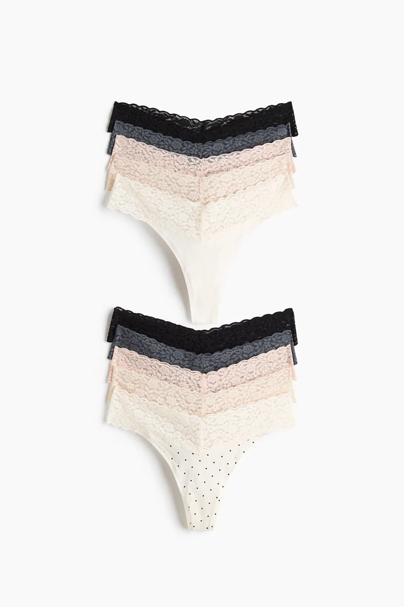 H&M 10-pack lace thong briefs