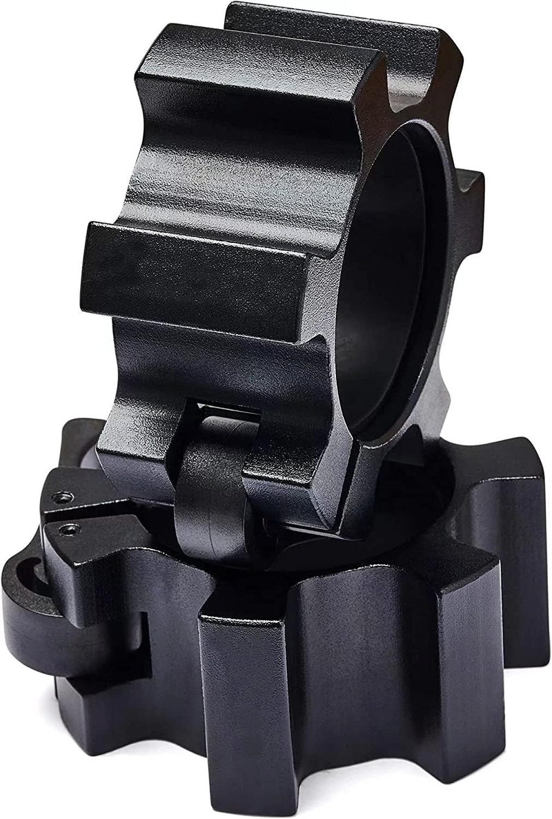 Berfea Metal Olympic Barbell Clamps 2inch Heavy Duty Exercise Collars,Weight Clips for 2" Barbell,Quick Release Weight Clamps for Weightlifting, Olympic Lifts Strength Fitness Training 1 Pair - Image 2