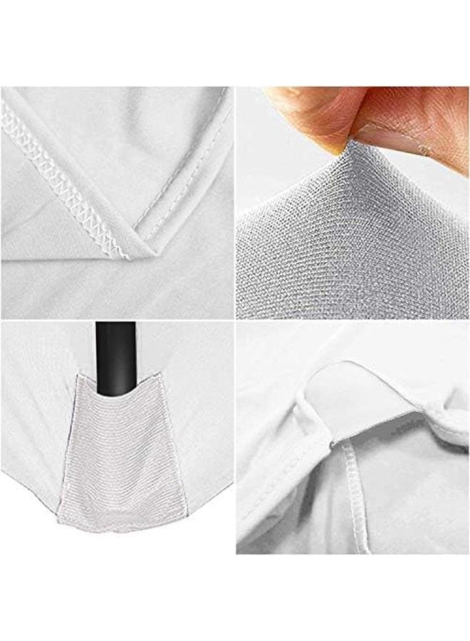 شواي مفارش طاولة من الألياف اللدنة لطاولة مستطيلة بطول 6 أقدام، غطاء طاولة قابل للتمدد من البوليستر، غطاء سرير من البوليستر، غطاء طاولة للتدليك باللون الأبيض - Image 2