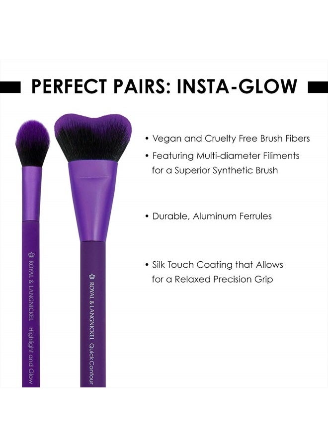 MODA طقم مكياج إنستا-غلو المثالي يشمل فرش تحديد وإبراز سريعة، بنفسجي - Image 4