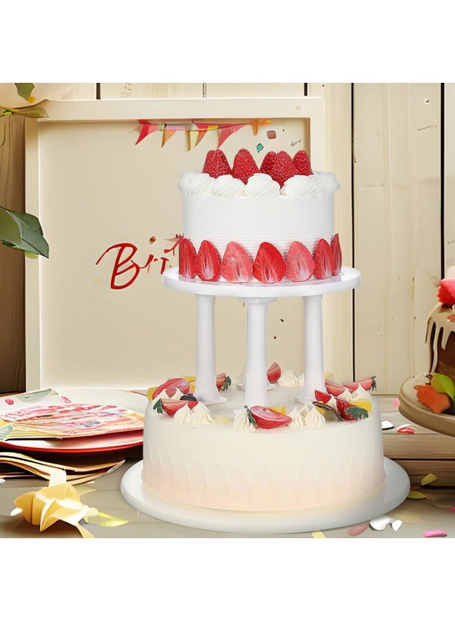STOBOK 8 Pcs Roman Column Cake Pillars White Cake Tiered Stands Cake Supports Tabletop Dessert Display Stands Plastic Roman Pillar Statue Cake Stands Display Separators Wedding Party Supplies - Image 5