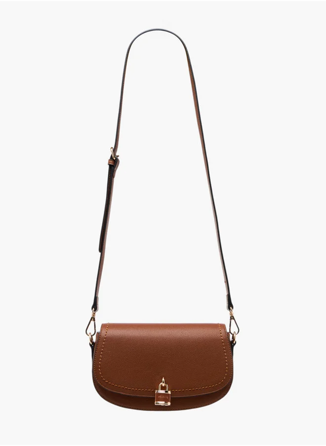 سيليست Women's Lock Accent Crossbody Bag with Detachable Strap