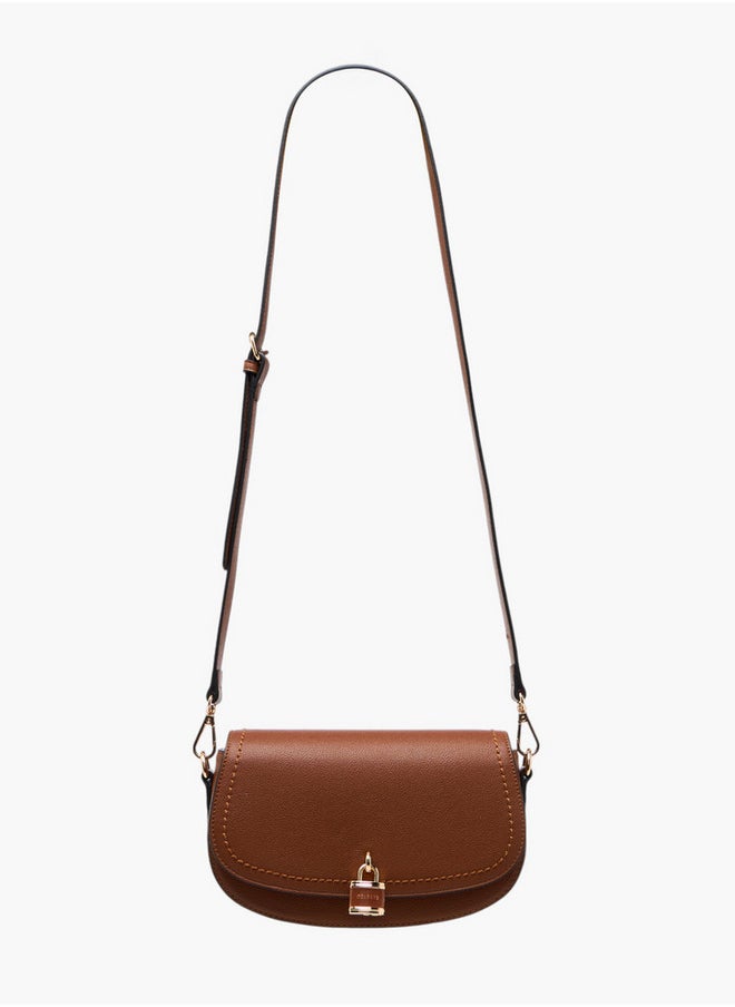 Celeste Women's Lock Accent Crossbody Bag with Detachable Strap  - Image 2
