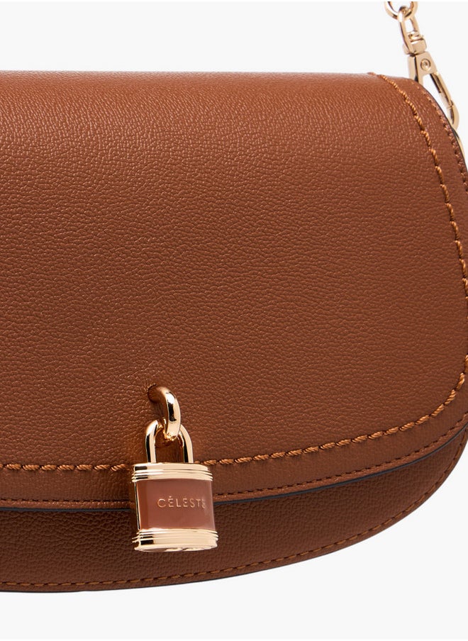 Celeste Women's Lock Accent Crossbody Bag with Detachable Strap  - Image 4