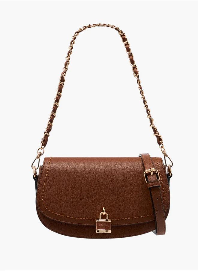 سيليست Women's Lock Accent Crossbody Bag with Detachable Strap