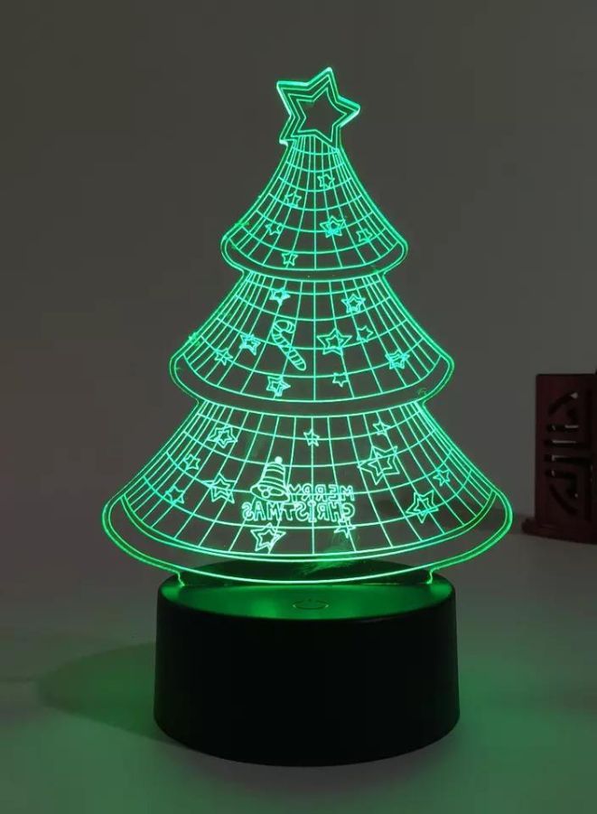 Fatio Christmas Tree 3D LED Night Light | 7-Color RGB Acrylic Lamp | USB Powered | 20 x 20 x 11 cm - Image 5