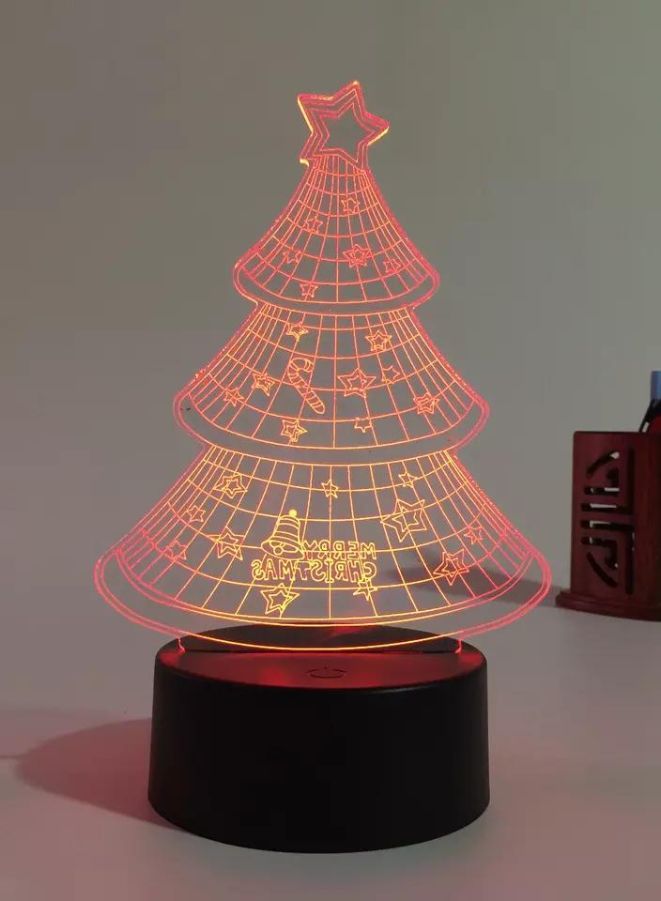 Fatio Christmas Tree 3D LED Night Light | 7-Color RGB Acrylic Lamp | USB Powered | 20 x 20 x 11 cm - Image 4