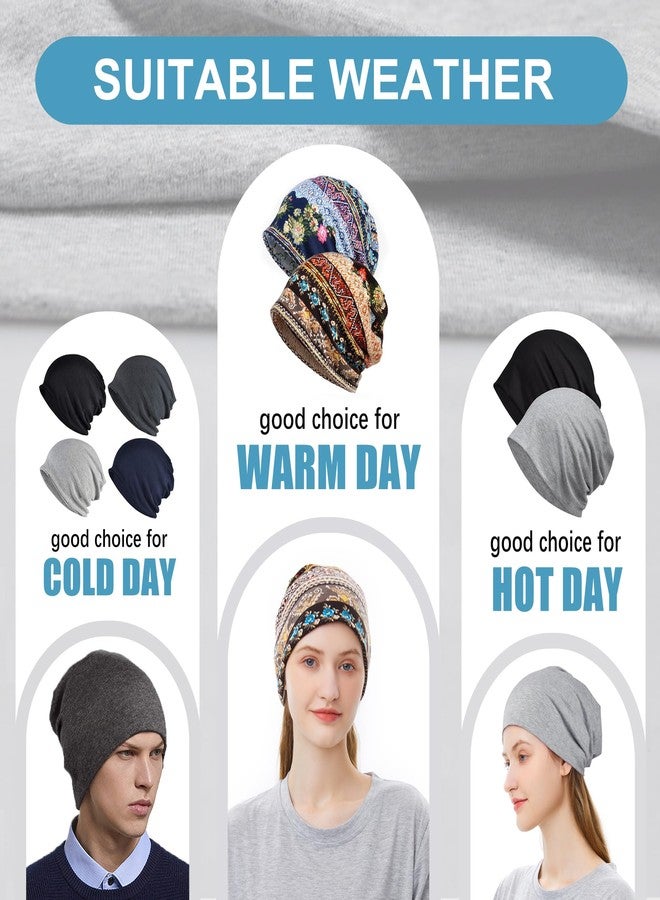 ELLEWIN Cotton Slouchy Beanie Hip-Hop Soft Lightweight Running Beanie Adult Dwarf Hats Chemo Cap for Men Women - Image 2
