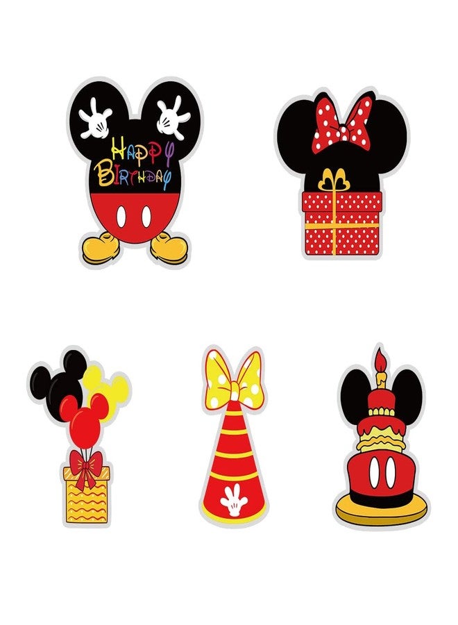 OULUN 5Pcs Mickey Birthday Party Supplies for Mouse,Large Cartoon Mickey Yard Lawn Sign Birthday Decorations,Kids Birthday Party Decorations - Image 3