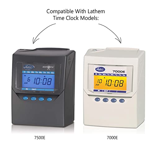 Lathem بطاقات وقت العمل/الرواتب العالمية من لاثم، مزدوجة الوجه، لساعة لاثم 7000E / 7500E، عبوة 100، E79-100، بيضاء - Image 3