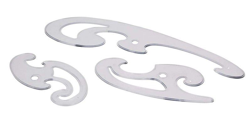 Khyati Tailoring Scales Designing French Curves- Set of 4: 1 of French Curve 6 Pieces Shape with Marking (36 cm) and 3 Pieces of Accurate (Without Marking)- Sewing Kit Ruler - Image 3
