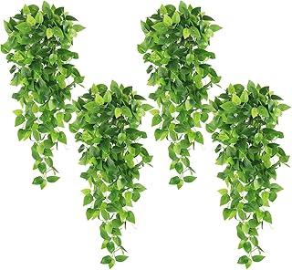 HATOKU 4pcs Artificial Hanging Plants 3.6FT Fake Ivy Vine Leaves for Patio Home Bedroom Wedding Indoor Outdoor Wall - Image 1